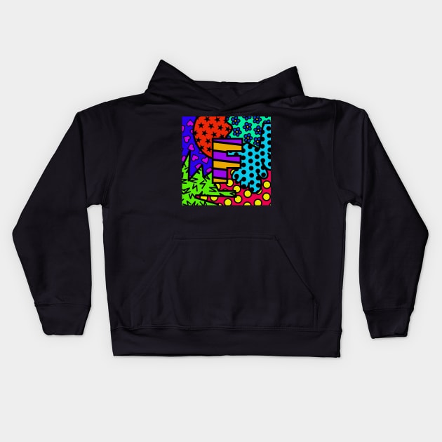 Alphabet Series - Letter F - Bright and Bold Initial Letters Kids Hoodie by JossSperdutoArt